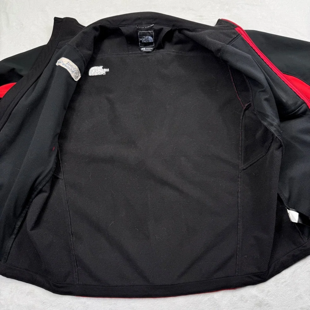 The North Face Mens Apex Bionic Softshell Jacket Red Black Full Zip Large